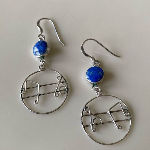 Lapis & Sterling Silver earrings - Picture 1 of 4